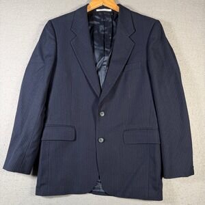 Yves Saint Laurent Weinstocks Menswear Pinstripe Wool Suit Blazer France Size 36